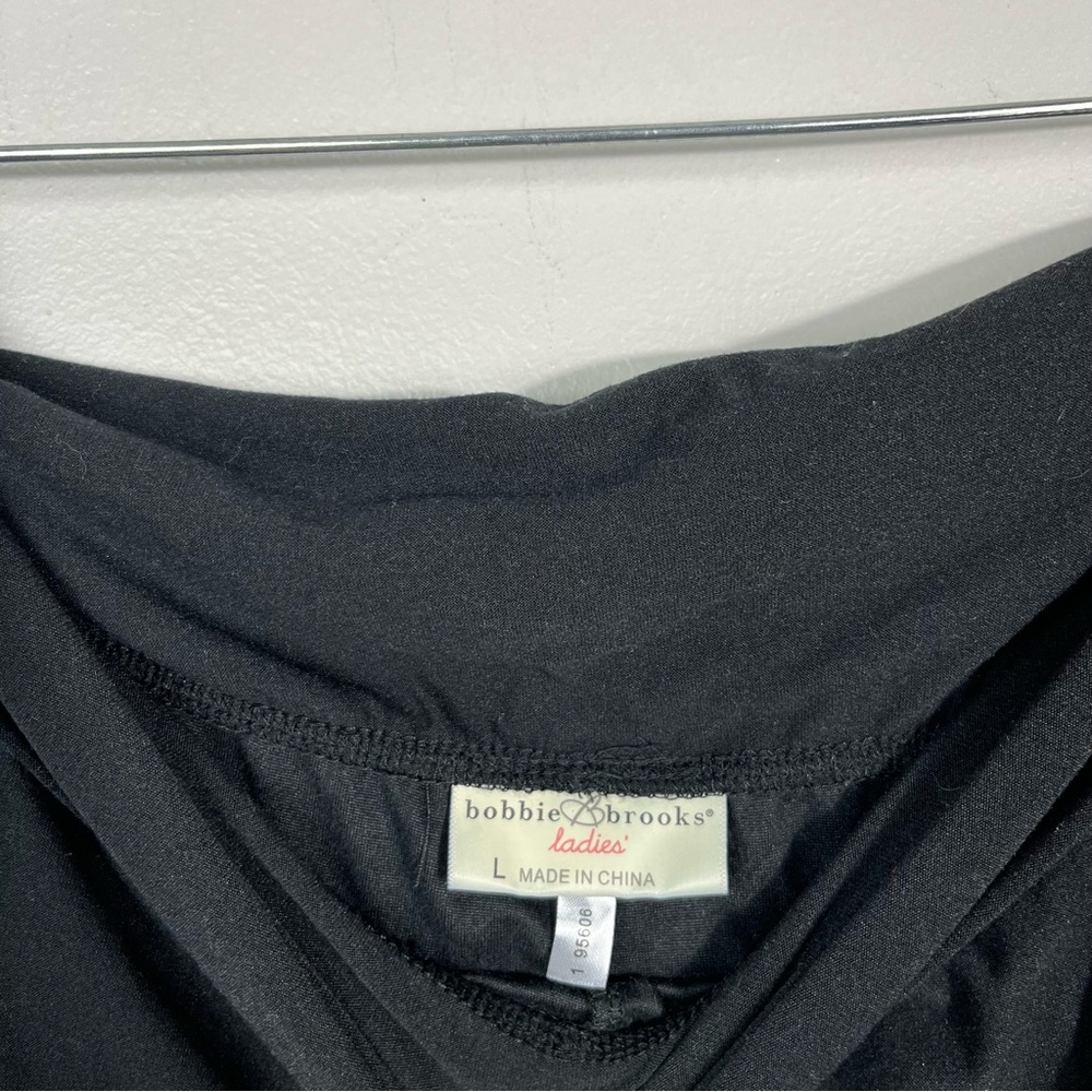 Bobbie Brooks Ladies Black Straight Leg Foldover Waist Yoga Pants Y2K McBling - Picture 3 of 4